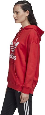 سترة بغطاء للرأس Adicolor Trefoil للنساء من adidas Originals، أبيض، مقاس صغير in Kuwait