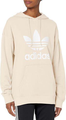 سترة بغطاء للرأس Adicolor Trefoil للنساء من adidas Originals، أبيض، مقاس صغير in Kuwait