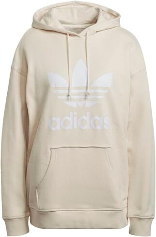 سترة بغطاء للرأس Adicolor Trefoil للنساء من adidas Originals، أبيض، مقاس صغير in Kuwait