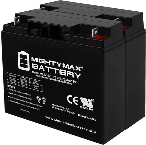 Mighty Max Battery 12V 22Ah Battery Replaces CB19-12, ES1217, UB12200, LC-RD1217P in Saudi Arabia