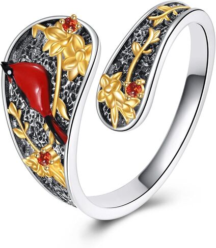 YAFEINI Mushroom Spoon Ring Sterling Silver Snail Adjustable Ring Mushroom Jewelry for Women Mom in Saudi Arabia