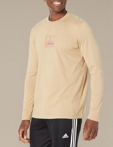 تي شيرت رجالي بأكمام طويلة ورسومات مطرزة من أديداس in Kuwait