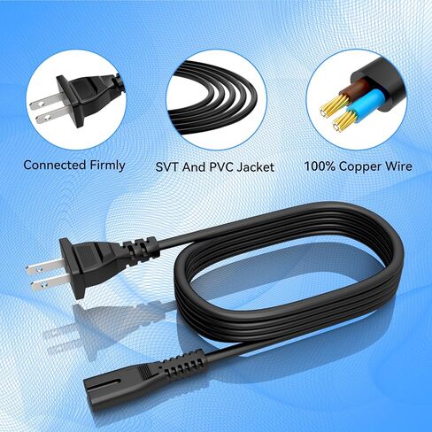AC Power Cord Cable for Epson EcoTank ET-2800 ET-2803 ET-2850 ET-3830 WF-2850 Stylus NX625, Ecotank ET-2760 ET-2720 ET-2750 ET-4760, and More Printer in Saudi Arabia