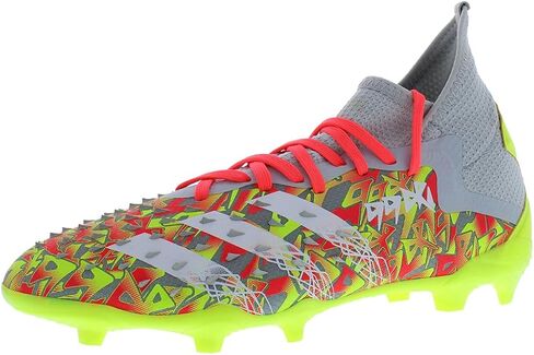 حذاء Adidas Boys Predator Freak.3 للأرضيات الصلبة، رمادي شفاف/أبيض سحابي/أصفر شمسي، 5 للأطفال الكبار in Saudi Arabia