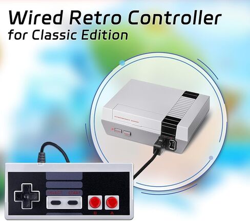 acisan 2-Pack Classic Wired Controllers – Compatible with Mini Console & Classic Edition (2016/2018 Remake) with 9.8FT Cable for Enhanced Gaming Experience in Saudi Arabia