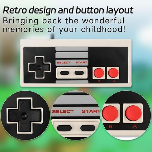 acisan 2-Pack Classic Wired Controllers – Compatible with Mini Console & Classic Edition (2016/2018 Remake) with 9.8FT Cable for Enhanced Gaming Experience in Saudi Arabia