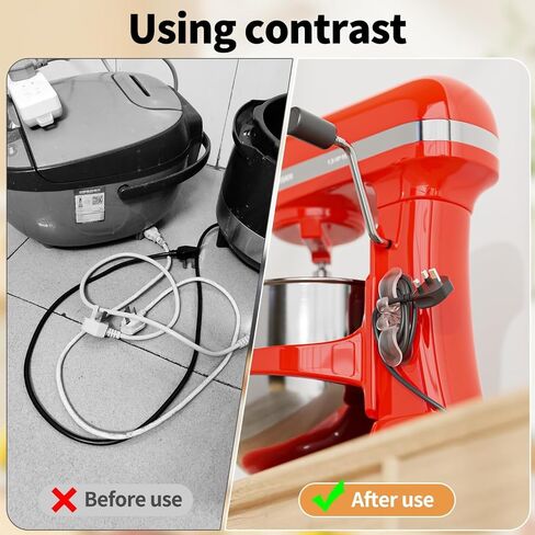 5 Pack Cord Organizer for Appliances Kitchen for Storage Home Cord Hider for Kitchen Appliances Mixers Coffee Maker Pressure Cooker (Whtie) in Saudi Arabia