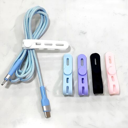 10 Pack Silicone Cable Ties Cord Organizer Wrap,Reusable Washable Wire Charger Cable Ties Strap Management with Lock Buckle, Electrical Cord Keeper for Travel Home, Black in Saudi Arabia