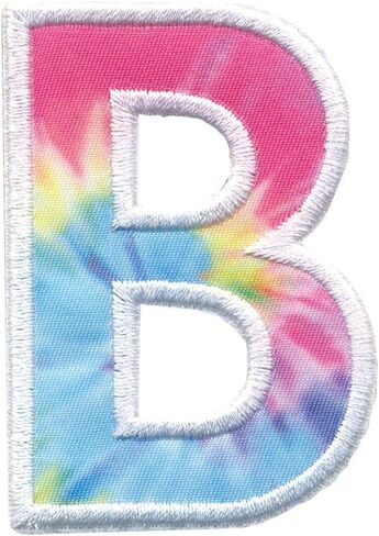 iscream Pastel Tie Dye Embroidered Accent Alphabet Initial 2.5" Adhesive Back Patch in Saudi Arabia