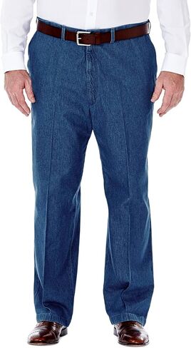 Haggar Men's Pleat & Flat Front Denim - Regular and Big & Tall Sizes in Saudi Arabia