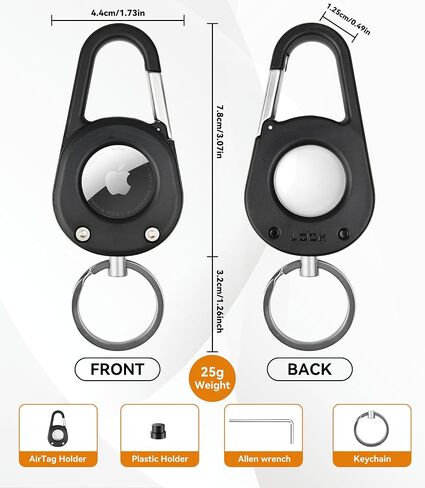 Compatible with Airtag Holder Keychain Case: Ipx8 Waterproof Anti Theft Secure Air Tag Key Chain Scratch Carabiner Airtags Accessories Protective Cover Tracker for Pet Luggage Bag Kids Backpack Black in Saudi Arabia