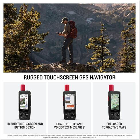 Garmin GPSMAP H1i Plus Rugged Design Premium GPS Handheld Navigator with inReach Plus Satellite Technology to Share Text, Photos, Voice Memos, SOS Off-Grid, Long Battery Life, Preloaded Maps Bundle in Saudi Arabia