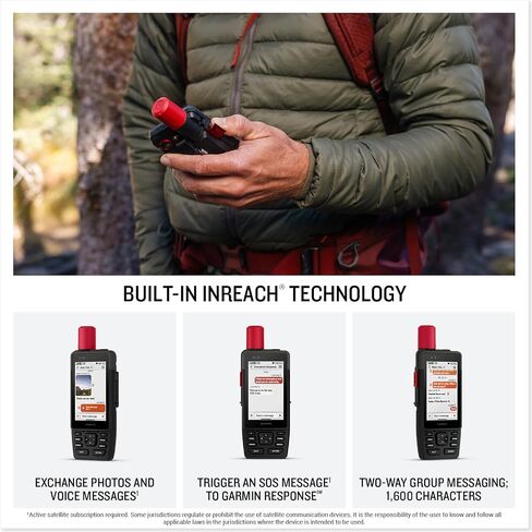 Garmin GPSMAP H1i Plus Rugged Design Premium GPS Handheld Navigator with inReach Plus Satellite Technology to Share Text, Photos, Voice Memos, SOS Off-Grid, Long Battery Life, Preloaded Maps Bundle in Saudi Arabia