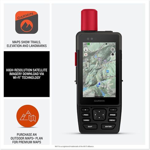 Garmin GPSMAP H1i Plus Rugged Design Premium GPS Handheld Navigator with inReach Plus Satellite Technology to Share Text, Photos, Voice Memos, SOS Off-Grid, Long Battery Life, Preloaded Maps Bundle in Saudi Arabia