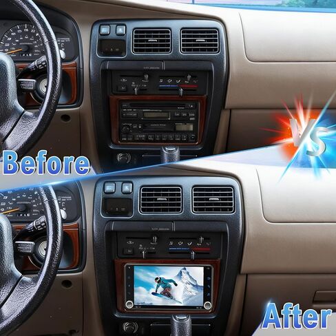 راديو ترقية ستيريو للسيارة Android 14 Double Din لسيارة Toyota 4runner 1996-2002، 4G+64G 7 بوصة شاشة لمس لاسلكية Carplay Android Auto GPS WiFi Bluetooth RDS DSP SWC Mirrorlink Mic كاميرا احتياطية in Kuwait
