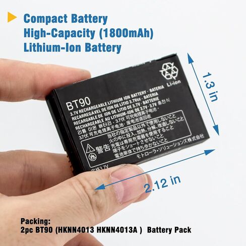 2pc1800mAh BT90 HKNN4013 HKNN4013A استبدال 3.7 فولت بطارية ليثيوم أيون متوافقة مع Motorola DLR Series DLR1020 DLR1060 DLR110 أجهزة الراديو ثنائية الاتجاه (AMCLBT90-1800-D) in Saudi Arabia