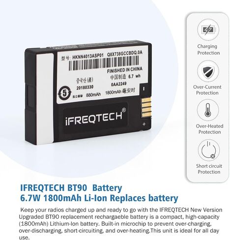 2pc1800mAh BT90 HKNN4013 HKNN4013A استبدال 3.7 فولت بطارية ليثيوم أيون متوافقة مع Motorola DLR Series DLR1020 DLR1060 DLR110 أجهزة الراديو ثنائية الاتجاه (AMCLBT90-1800-D) in Saudi Arabia