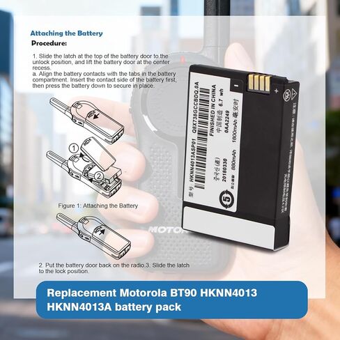 2pc1800mAh BT90 HKNN4013 HKNN4013A استبدال 3.7 فولت بطارية ليثيوم أيون متوافقة مع Motorola DLR Series DLR1020 DLR1060 DLR110 أجهزة الراديو ثنائية الاتجاه (AMCLBT90-1800-D) in Saudi Arabia