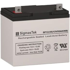 SigmasTek SP12-55 NB - 12V 55AH NB SLA Battery - Compatible with: Pride Jazzy 614, 614HD, Jet 2 HD, 614HD, 600 XL, Universal Power UB12550 (45825), Invacare m94, M91, Xterra GT in Saudi Arabia