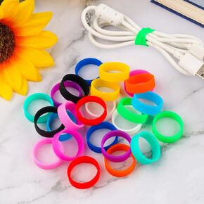 24 قطعة من الأربطة المطاطية السيليكون، حلقات أربطة مطاطية سميكة للغاية 20 × 7 مم، أربطة كابلات شديدة التحمل لتغليف الحبل وتنظيم وتحديد الأسلاك ولفائف الحقائب (12 لون قوس قزح وألوان نيون) in Kuwait