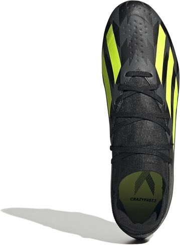 Adidas X Crazyfast Injection.1 أحذية كرة قدم مركزية - شعور مثالي بالكرة ، خفيفة الوزن فائقة ، ملاءمة داعمة ، قفل آمن ، مصنوع من مواد معاد تدويرها بنسبة 50 ٪ (أسود/صفراء/رمادية شمسية ، نظام بحجم الأحذية الأمريكي ، البالغين ، الرجال ، متوسط ​​، متوسط ​​، 9. in Saudi Arabia
