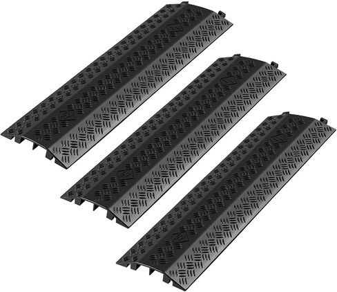 VEVOR Drop Over Cable Cover Ramp، 2000 رطل / سعة تحميل المحور، منحدر حامي خرطوم الكابل عالي التحمل، غطاء سلك الأرضية لمناطق المرور العالية المشي داخليًا وخارجيًا، المنزل والمكتب والمستودعات والمدرسة in Saudi Arabia