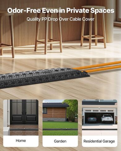 VEVOR Drop Over Cable Cover Ramp، 2000 رطل / سعة تحميل المحور، منحدر حامي خرطوم الكابل عالي التحمل، غطاء سلك الأرضية لمناطق المرور العالية المشي داخليًا وخارجيًا، المنزل والمكتب والمستودعات والمدرسة in Saudi Arabia
