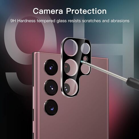 JETech Screen Protector for Samsung Galaxy S23 Ultra 5G 6.8-Inch with Camera Lens Protector, Flexible TPU Film, Fingerprint ID Compatible, Easy Installation, HD Clear, 2-Pack Each in Saudi Arabia