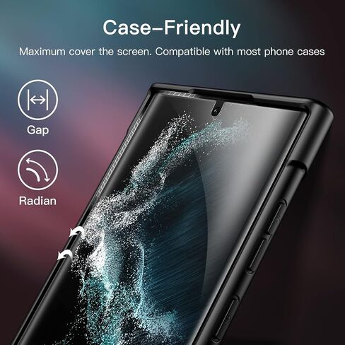 JETech Screen Protector for Samsung Galaxy S23 Ultra 5G 6.8-Inch with Camera Lens Protector, Flexible TPU Film, Fingerprint ID Compatible, Easy Installation, HD Clear, 2-Pack Each in Saudi Arabia