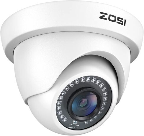 ZOSI 2MP 1080P HD-TVI Dome Security Camera Outdoor Indoor, 4-in-1 Hybrid CVI/TVI/AHD/960H CVBS Analog CCTV Camera for 720P/1080P/5MP/4K DVR System, 80ft IR Night Vision, IP66 Weatherproof, 24PCS LEDs in Saudi Arabia