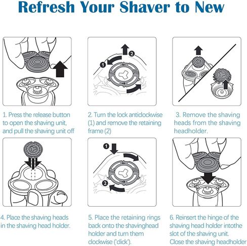 SH60/72 Replacement Shaver Head Blades for Philip Norelco S6000 Series with Shaver Cleaning Brush Fit for S6880/81, S6810/82, S6850/85, S6xxx Series in Saudi Arabia