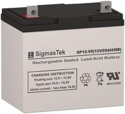 بطارية SigmasTek SP12-55 NB - 12V 55AH NB SLA - متوافقة مع: Pride Jazzy 614، 614HD، Jet 2 HD، 614HD، 600 XL، Universal Power UB12550 (45825)، Invacare m94، M91، Xterra GT in Saudi Arabia