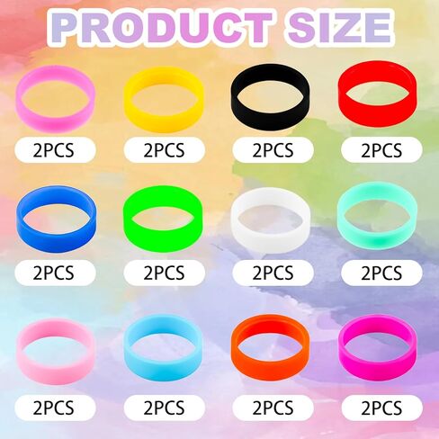 24 قطعة من الأربطة المطاطية السيليكون، حلقات أربطة مطاطية سميكة للغاية 20 × 7 مم، أربطة كابلات شديدة التحمل لتغليف الحبل وتنظيم وتحديد الأسلاك ولفائف الحقائب (12 لون قوس قزح وألوان نيون) in Kuwait