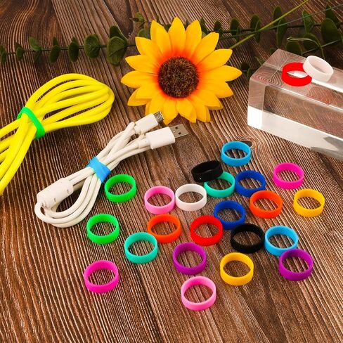 24 قطعة من الأربطة المطاطية السيليكون، حلقات أربطة مطاطية سميكة للغاية 20 × 7 مم، أربطة كابلات شديدة التحمل لتغليف الحبل وتنظيم وتحديد الأسلاك ولفائف الحقائب (12 لون قوس قزح وألوان نيون) in Kuwait