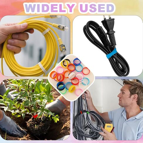 24 قطعة من الأربطة المطاطية السيليكون، حلقات أربطة مطاطية سميكة للغاية 20 × 7 مم، أربطة كابلات شديدة التحمل لتغليف الحبل وتنظيم وتحديد الأسلاك ولفائف الحقائب (12 لون قوس قزح وألوان نيون) in Kuwait