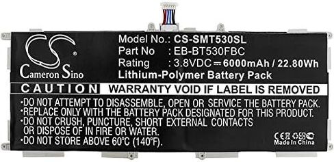 6000mAh Battery Compatible with Samsung Galaxy Tab 4, Tab4, Tab4 VE 10.1, SM-T530, SM-T531, for Part No. EB-BT530FBC, EB-BT530FBE, EB-BT530FBU in Saudi Arabia