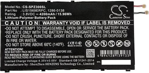 4100mAh Battery Compatible with Sony SGP611, SGP612/W, SGP621, SGP641, SOT22, Xperia Tablet Z3 Compact, Z3 Compact 8", Z3 Tablet, for Part No. 1286-0138, LIS1569ERPC in Saudi Arabia