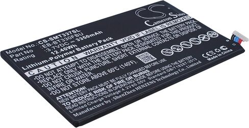 3350mAh Battery Compatible with Samsung Galaxy Tab 4 8.0, Galaxy Tab4 8.0", SM-T330NU, SM-T337A, SM-T337T, SM-T337V, for Part No. EB-BT330FBU in Saudi Arabia
