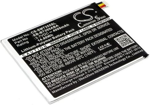 4000mAh Battery Compatible with Samsung Galaxy Tab A, SM-T355, SM-P355, SM-P355C, SM-P355Y, SM-T355, SM-T355C, SM-T357T, SM-T357W, for Part No. EB-BT355ABE in Saudi Arabia