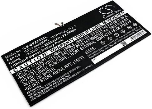 6000mAh Battery Compatible with Sony Castor, SGP511, SGP512, SGP521, SGP541, SGP551, SGP561, SOT21, Xperia Tablet Z2, for Part No. 1277-3631.1B, 1ICP3/102/112-2, LIS2206ERPC in Saudi Arabia