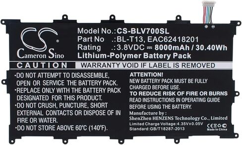 8000mAh Battery Compatible with LG G Pad 10.1", G Pad Tablet 10.1", V700, VK700, for Part No. BL-T13, EAC62418201 in Saudi Arabia