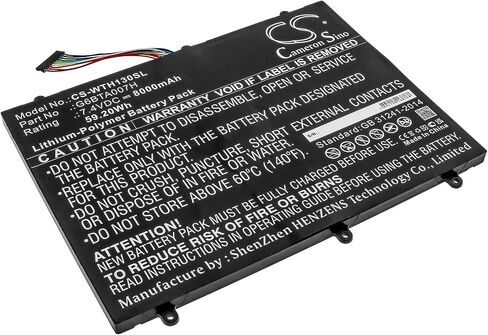 8000mAh Battery Compatible with Wacom Cintiq Companion 2, DTH-W1300, for Part No. G6BTA007H in Saudi Arabia