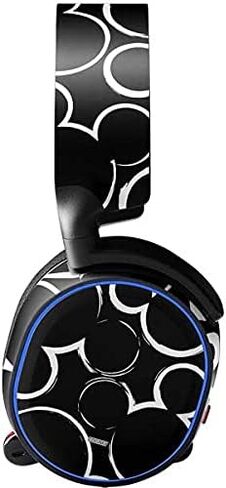 غلاف صوتي من Skinit متوافق مع SteelSeries Arctis 3 - تصميم نمط شعار ديزني ميكي ماوس مرخص رسميًا in Saudi Arabia