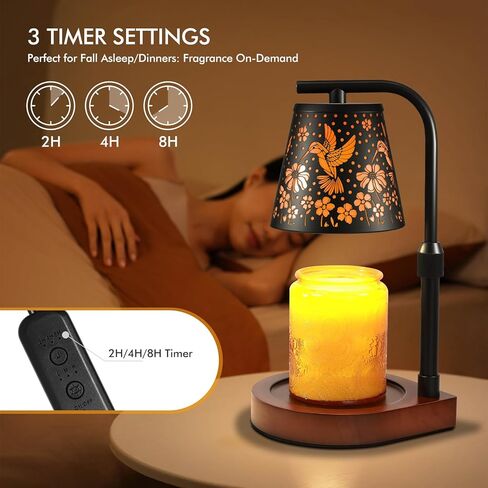 شمعة دافئة مصباح مع مؤقت و dimmer- الشمع الكهربائي ذوبان أكثر دفئا مع ارتفاع قابل للتعديل للشموع المعطرة ، العطور ديكور المنزل وهدايا عيد ميلاد الاحترار للنساء للنساء أمي in Kuwait