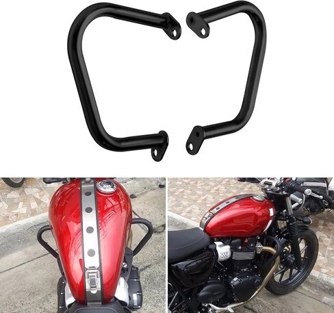 TCT-MOTORPARTS Black Engine Guard Bar Fit for Triumph Bonneville T100 T120 Thruxton 1200 Street Cup Twin 2016-2020 2019 in Saudi Arabia