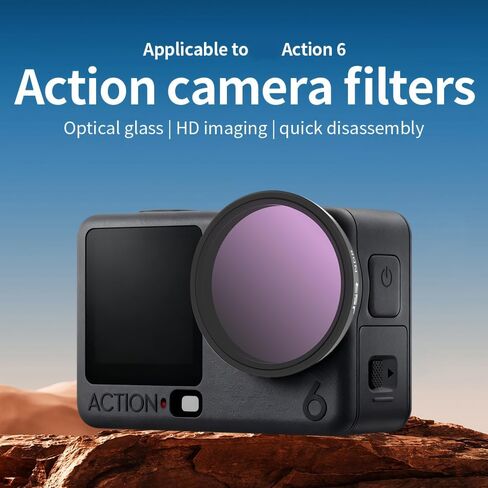 مرشح عدسة CPL UV ND8/16/32 ND/PL8/16/32/64 Black Mist1/4 Macro-15x Night واسع الزاوية لملحقات مرشح DJI Osmo Action 6 ذات الكثافة المحايدة (الأشعة فوق البنفسجية) in Kuwait