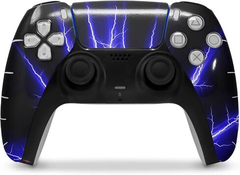 WraptorSkinz Skin Wrap compatible with Sony PS5 DualSense Controller Lightning Blue (CONTROLLER NOT INCLUDED) in Saudi Arabia