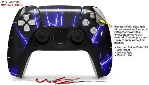 WraptorSkinz Skin Wrap compatible with Sony PS5 DualSense Controller Lightning Blue (CONTROLLER NOT INCLUDED) in Saudi Arabia