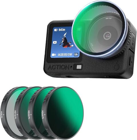 مجموعة فلاتر كاميرا الحركة لـ DJI Osmo Action 6، UV/ND8/ND16/ND32/CPL/BLACK Mist 1/4 مرشحات لملحقات DJI Osmo Action 6، عدسة كاميرا محايدة الكثافة (UV) in Kuwait