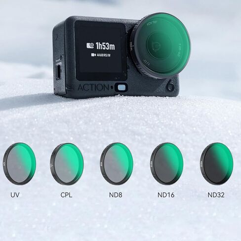 مجموعة فلاتر كاميرا الحركة لـ DJI Osmo Action 6، UV/ND8/ND16/ND32/CPL/BLACK Mist 1/4 مرشحات لملحقات DJI Osmo Action 6، عدسة كاميرا محايدة الكثافة (UV) in Kuwait